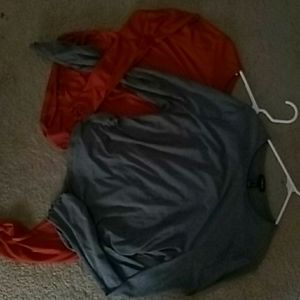 Orange and grey cropped shirts